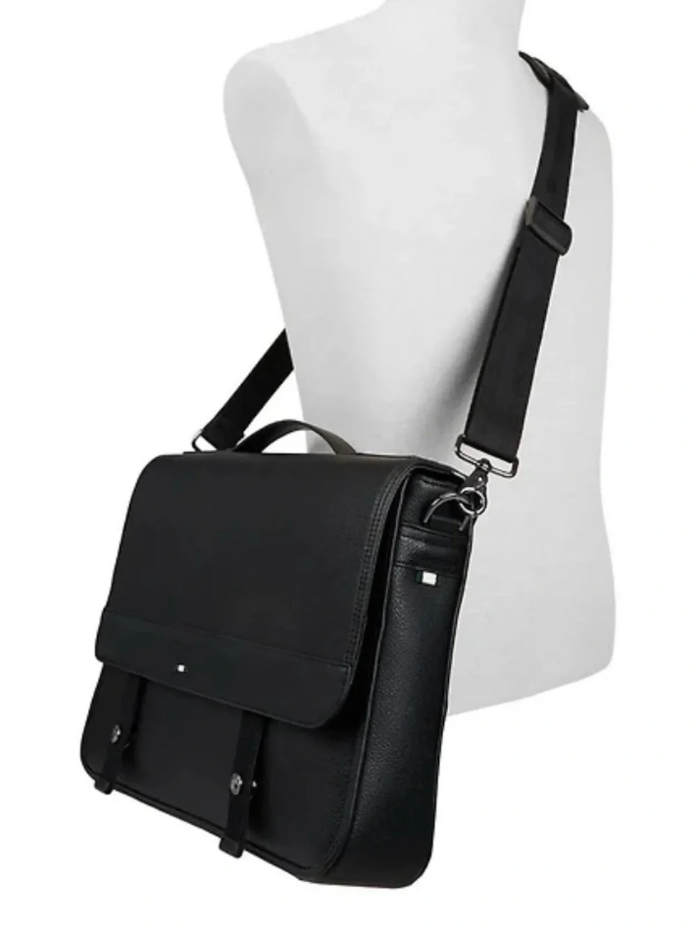Ted Baker Black Textured Leather Briefcase with Top Handle